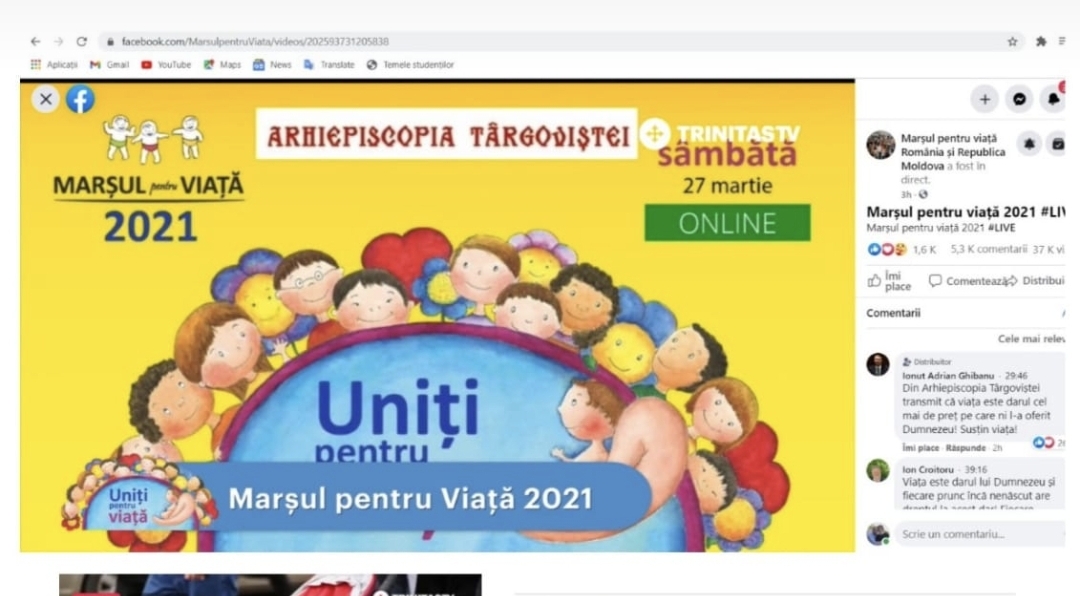 You are currently viewing TINERII DIN ARHIEPISCOPIA TÂRGOVIȘTEI AU PARTICIPAT LA MARȘUL PENTRU VIAȚĂ 2021